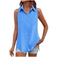 thumbnail image 1 of Wlynlyn Button down Shirts for Women Dress Shirts Sleeveless Shirts Casual Collared Office Work Shirt with Pocket, 1 of 9