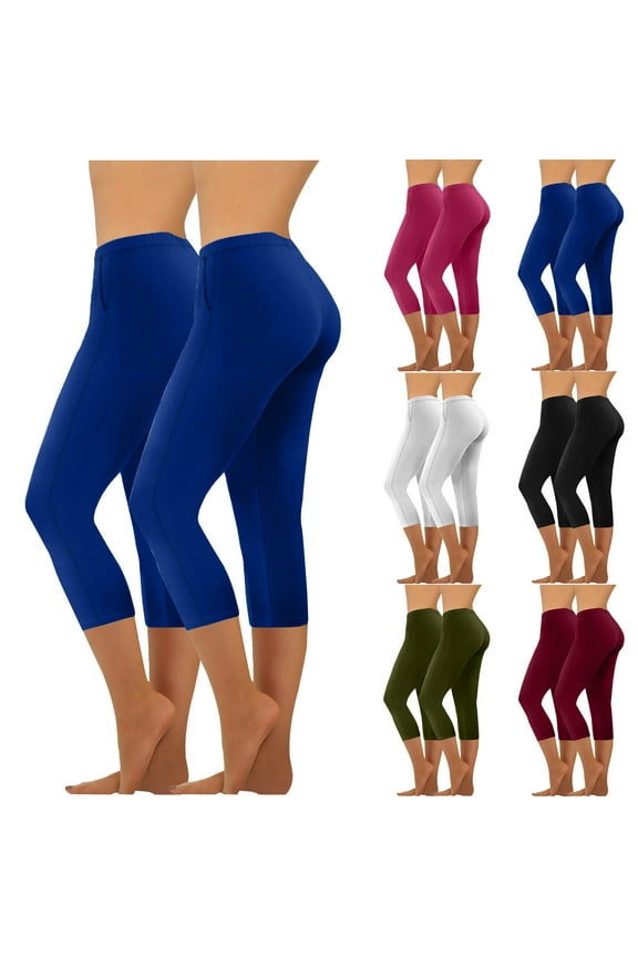 Capri Leggings for Women High Waist Yoga Cropped Pants Stretchy Workout Tights Summer Lightweight Capris