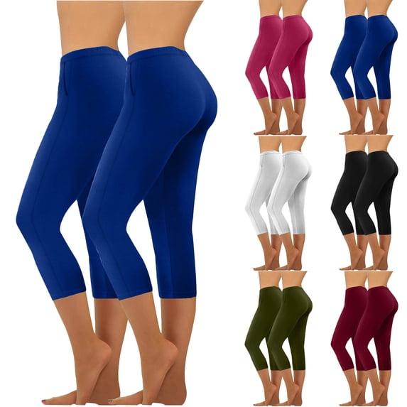 Wlynlyn Capri Leggings for Women High Waist Yoga Cropped Pants Stretchy Workout Tights Summer Lightweight Capris