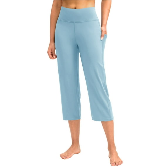 Wlynlyn Capri Pants for Women Belly Control Yoga Capris Wide Leg Summer Casual Cropped Pants with Pockets Size XL
