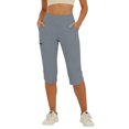 thumbnail image 1 of Wlynlyn Capris for Women High Waisted Athletic Workout Capri Pants Summer Stretch Loose Knee Length Bermuda Shorts with Pockets, 1 of 9