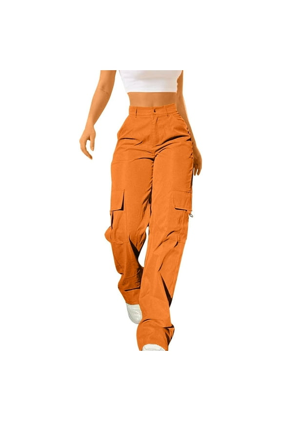 Cargo Pants for Women High Waisted Baggy Pants Wide Leg Baggy Trousers with Pockets Streetwear Size L
