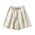 thumbnail image 1 of Wlynlyn Cotton Linen Half Shorts for Women Plus Size Knee Length Lounge Shorts Summer Casual Comfy Shorts, 1 of 2