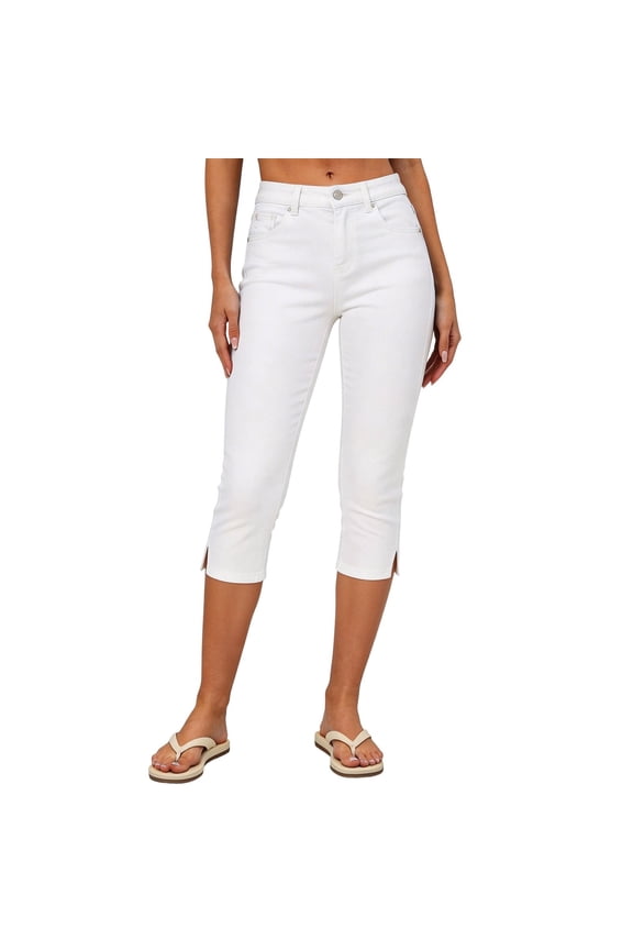 Denim Capris for Women Casual Summer High Waisted Pull on Capri Jeggings Stretchy Slim Fitted Cropped Jeans with Pockets