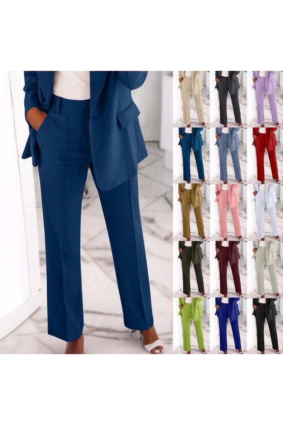 Dress Pants for Women High Waisted Straight Leg Business Casual Stretch Work Office Slacks with Pockets