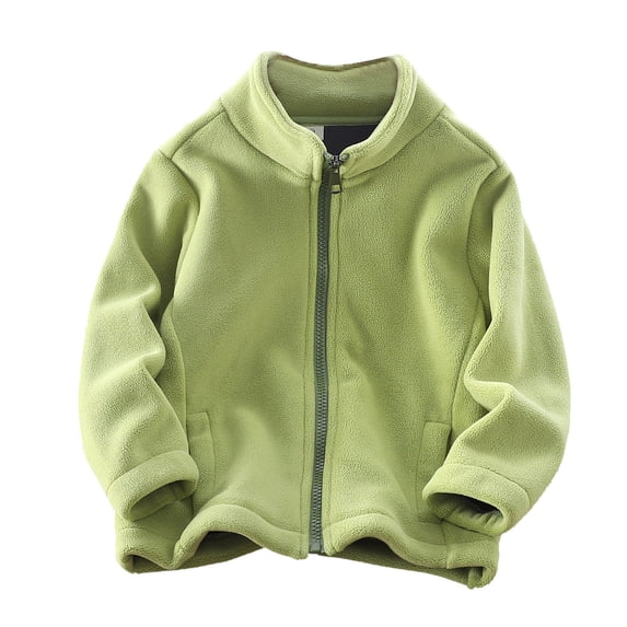 Wlynlyn Fleece Jacket Coat Full Zip up Stand Collar Long Sleeve Sweatshirt with Pocket Fall Winter Warm Outerwear