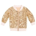 thumbnail image 1 of Wlynlyn Girls Boys Sequin Jackets Long Sleeve Zipper Coat Sparkly Glitter Birthday Christmas Girls Boys Clothes(Gold,5-6 Years), 1 of 2