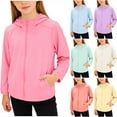 thumbnail image 1 of Wlynlyn Girls Jackets Sun Protection Full Zip Long Sleeve Hoodies Fishing Hiking Outwear Athletic Shirts with Pockets, 1 of 9