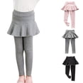 thumbnail image 1 of Wlynlyn Girls' Leggings with Skirt Cotton Ruffle Skirt Pants High Waisted Stretchy Soft Skirts Pants 3-4 Years, 1 of 9
