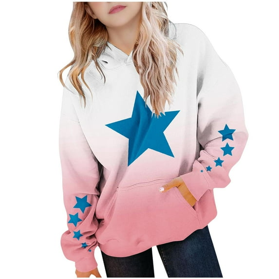 Wlynlyn Hoodies for Girls Unisex Kids Boys Cute Long Sleeve Oversized Sweatshirts Graphic Pullover Tops