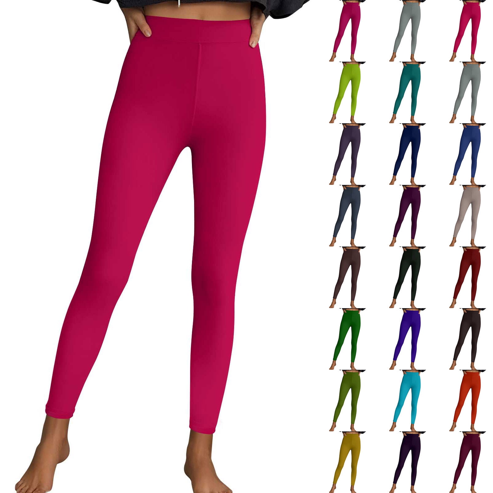 Wlynlyn Leggings for Women High Waist Stretch Yoga Pants Pull on Belly ...