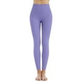 thumbnail image 1 of Wlynlyn Leggings for Women Stretchy High Waisted Yoga Pants Solid Color Ankle Length Workout TightsSmallPurple, 1 of 7