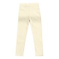 thumbnail image 1 of Wlynlyn Little Girls Leggings Stretchy High Waisted Yoga Pants Ankle Length Solid Color Tights7-8 YearsBeige, 1 of 4