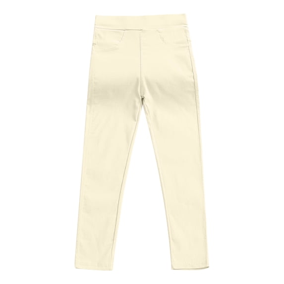 Wlynlyn Little Girls Leggings Stretchy High Waisted Yoga Pants Ankle Length Solid Color Tights7-8 YearsBeige