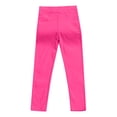 thumbnail image 1 of Wlynlyn Little Girls Leggings Stretchy High Waisted Yoga Pants Ankle Length Solid Color Tights9-10 YearsHot Pink, 1 of 4