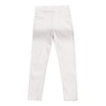 thumbnail image 1 of Wlynlyn Little Girls Leggings Stretchy High Waisted Yoga Pants Ankle Length Solid Color Tights9-10 YearsWhite, 1 of 4