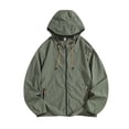 thumbnail image 1 of Wlynlyn Men Summer Jackets Zipper Long Sleeve Outdoor Hoodies Summer Casual Loose Cycling Sports Thin Hooded Jacket, 1 of 4