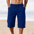 thumbnail image 1 of Wlynlyn Men's Athletic Shorts Drawstring Knee Length Straight Leg Casual Summer Outdoor Hiking Shorts with Zip Pockets, 1 of 6