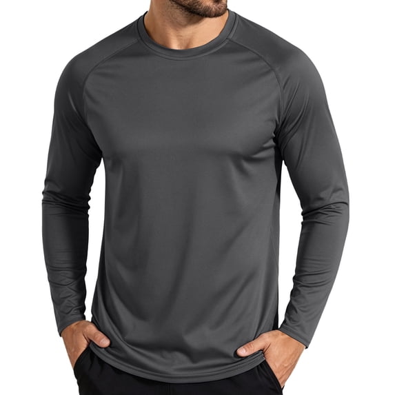 Wlynlyn Men's Long Sleeve Shirts Sun Protection Workout T-Shirts Quick ...