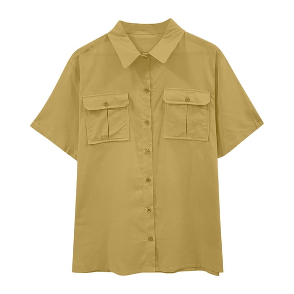 Wlynlyn Mens Cotton Linen Blouses Short Sleeve Fishing Shirts Button down Solid Color Vacatio Fashion Summer Beach Casual Work Wear Tops