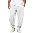 thumbnail image 1 of Wlynlyn Mens Cuffed Sweatpants Straight Leg Baggy Joggers Elastic Waist Drawstring Athletic Loose Sweat Pants with Pockets(X-Large,White), 1 of 6