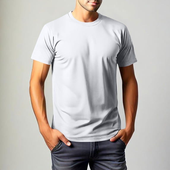 Wlynlyn Mens T-Shirts Crew Neck Casual Basic Tee Shirt Short Sleeve Loose Fitted Soft Plain Undershirt