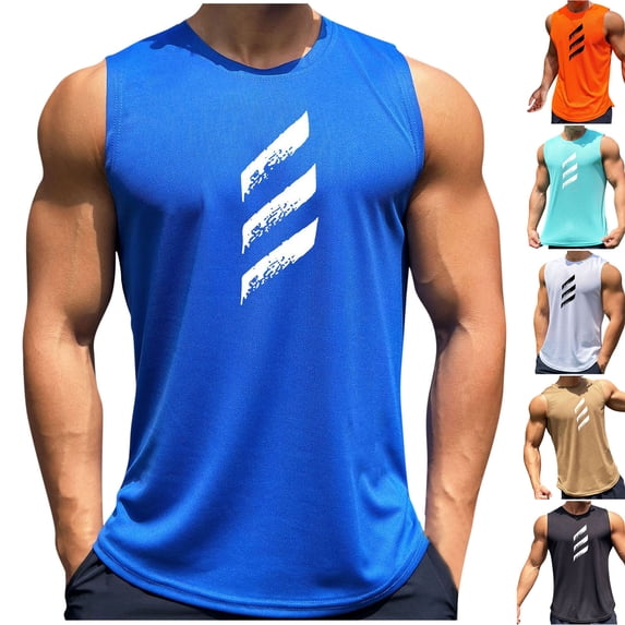 Wlynlyn Mens Tank Tops Sleeveless Muscle Workout Shirts Loose Fitted Summer Fashion Beach Vacation Tee Tops