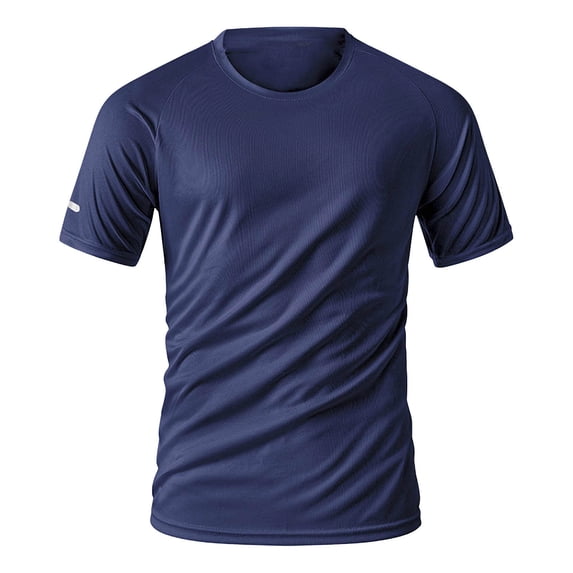 Wlynlyn Mens Workout Shirts Gym Athletic Short Sleeve T-Shirts Gym Athletic Quick Drying Solid Loose Fitted Running Tops