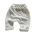 thumbnail image 1 of Wlynlyn Newborn Boys Girls Cotton Pants High Waisted Long Pants Fall Winter Trousers6-9 MonthsWhite, 1 of 3