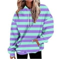 thumbnail image 1 of Wlynlyn Oversized Hoodies for Women Plus Size Long Sleeve Shirts Color Block Hoodie Drawstring Fall Pullover with Pocket(Medium,Purple), 1 of 4
