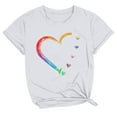 thumbnail image 1 of Wlynlyn Oversized T Shirts for Women Heart Print Short Sleeve Shirts Round Neck Summer Tops Plain Basic Tees, 1 of 3