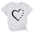 thumbnail image 1 of Wlynlyn Oversized T Shirts for Women Heart Print Short Sleeve Shirts Round Neck Summer Tops Plain Basic Tees, 1 of 3