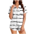 thumbnail image 1 of Wlynlyn Pajama Set for Women 2 Piece Short Sleeve Button down Tops and Elastic Waist Shorts Soft Loungewear Set(White,X-Large), 1 of 7