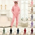 thumbnail image 1 of Wlynlyn Pajamas Jumpsuits for Women Fleece Onesie Winter Warm Rompers 1 Piece Hooded Ear Sherpa Outfits Cute Sleepwear, 1 of 10
