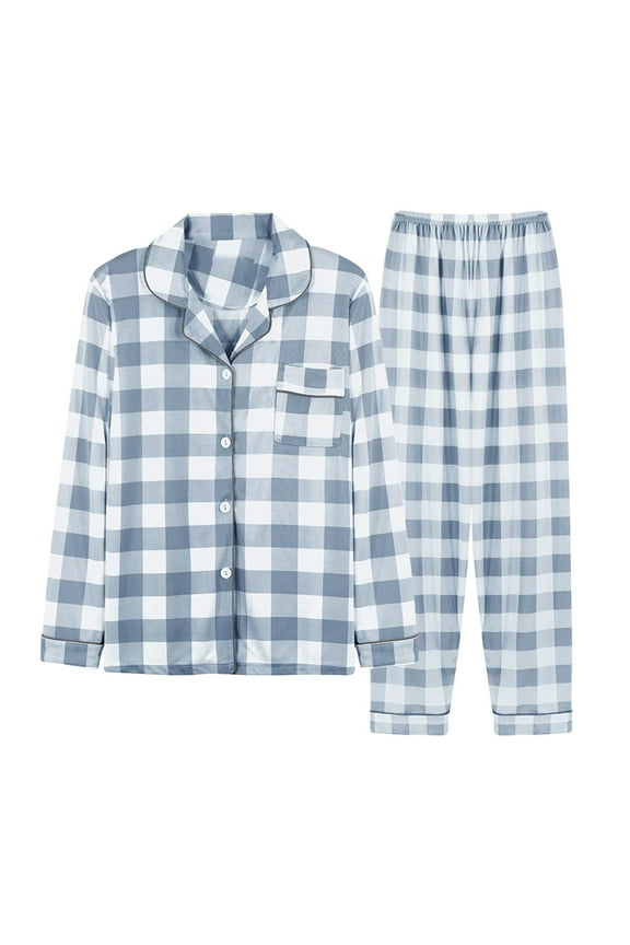 Pajamas Set for Women 2 Piece Pjs Outfit Long Sleeve Button down Shirts Sleepwear Pants Lounge Sets