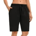 thumbnail image 1 of Wlynlyn Pajamas Shorts for Women Drawstring Low Waisted Lounge Shorts Knee Length Soft Comfy Sleep Bottoms, 1 of 2