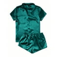 thumbnail image 1 of Wlynlyn Pajamas for Women 2 Piece Satin Pjs Outfits Short Sleeve Button down Blouses Shorts Comfy Cute Summer Sleepwear Loungewear, 1 of 4