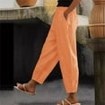 thumbnail image 1 of Wlynlyn Plus Size Pants for Women High Waisted Pull on Beach Pants Straight Leg Ankle Length Trousers, 1 of 5