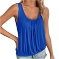 thumbnail image 1 of Wlynlyn Plus Size Tops for Women Sleeveless Pleated Shirts Scoop Neck Casual Loose Tank Tops Summer Top Size S-6XL, 1 of 6