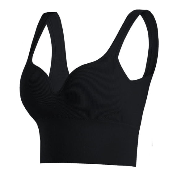 Wlynlyn Racerback Sport Bras for Women Seamless Push up Yoga Bras Crewneck Stretchy Soft Workout Gym Bras Large