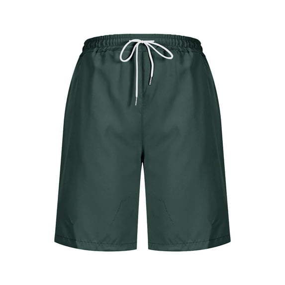 Wlynlyn Shorts for Women High Waist Drawstring Plus Size Bermuda Shorts Summer Casual Knee Length Shorts Hiking Running