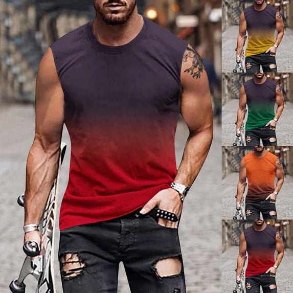 Wlynlyn Sleeveless Shirts for Men Workout Tank Top Cut off Athletic Running Muscle Tee Training Gym Shirts