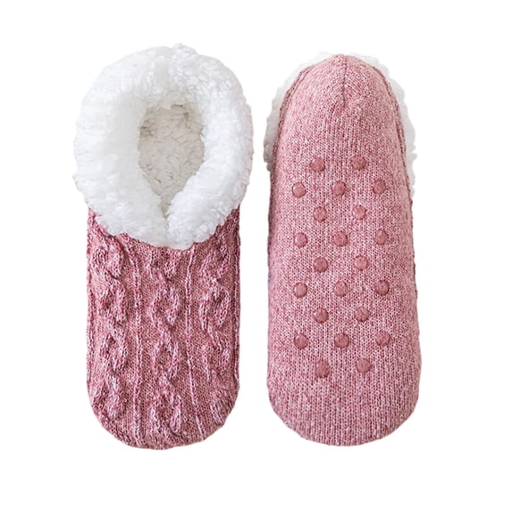 Wlynlyn Slippers Socks for Women Winter Warm Fleece Lined Floor Socks Comfortable House Slippers Socks for Women 1 Size(1 size)