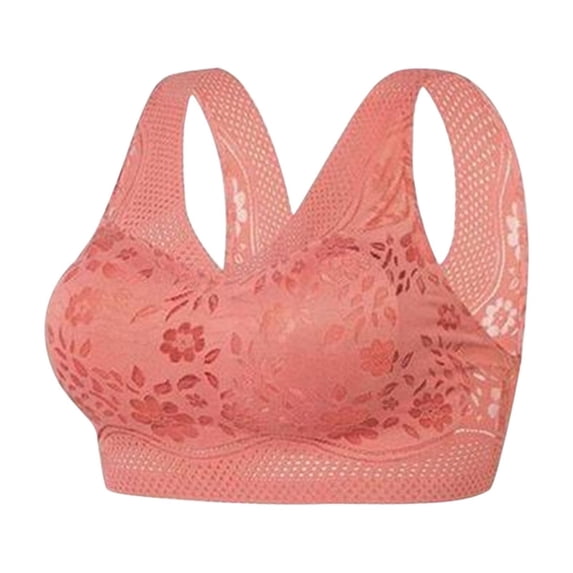 Wlynlyn Sports Bra for Women V-Neck Racerback Yoga Bra Lightly Support Padded Workout Athletic Yoga Bras(Watermelon Red,X-Large)