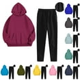 thumbnail image 1 of Wlynlyn Sweatsuits for Women 2 Piece Color Block Tracksuits Fleece Lined Comfy Loungewear Matching Lounge Sets, 1 of 7