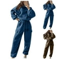 thumbnail image 1 of Wlynlyn Sweatsuits for Women Crewneck Sweatshirts Drawstring Cargo Joggers Casual Solid Color Sweatpants Sets Tracksuits, 1 of 10