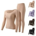 thumbnail image 1 of Wlynlyn Womens Thermal Underwear Sets Winter Warm Base Layer Long Johns Solid Color Tight Athletic Underwear Set, 1 of 3