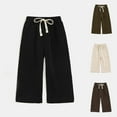 thumbnail image 1 of Wlynlyn Toddler Clothes Baby Boys Girls Sweatpants Drawstring High Waisted Casual Pants Straight Wide Leg Lounge Trousers 3-4 Years, 1 of 5