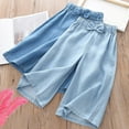 thumbnail image 1 of Wlynlyn Toddler Clothes Girl's Wide Leg Pants High Waisted Pants Solid Color Casual Flowy Trousers 3-4 Years, 1 of 3