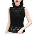 thumbnail image 1 of Wlynlyn Tops for Women Dressy Casual High Neck Tank Top Sleeveless Shirts Floral Lace Cute Going out Tops L, 1 of 5